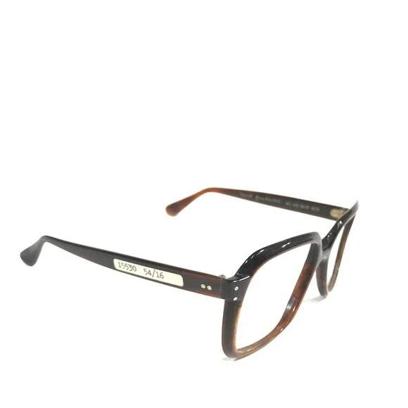 Vintage Buffalo Horn Eyeglasses Frames Smooth Brown Square 3C 54-16-140 - Picture 2 of 9